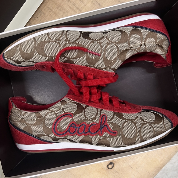 Coach Red and Brown Sneakers - Picture 3 of 10